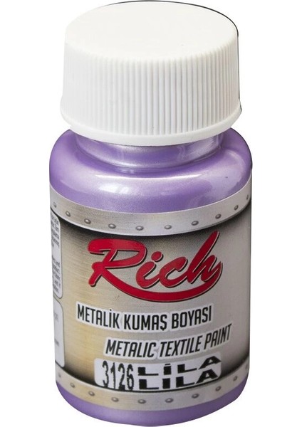 Metalik Kumaş Boyası 50 Cc. 3126 Lila