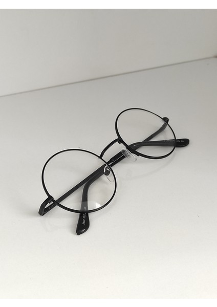 Şeffafcamlı Retro Yuvarlak Siyah Gözlük Metal Çerçeve fırsatları