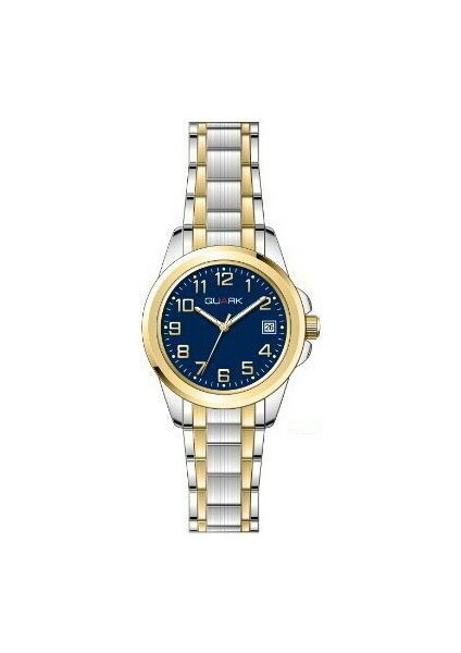 QL-1215XSG-2B Çelik Kasa Çelik Kordon Takvimli Kadın Kol Saati