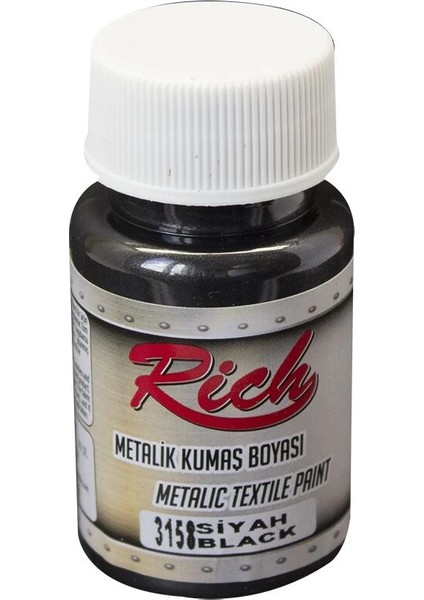 Metalik Kumaş Boyası 50 Cc. 3158 Siyah