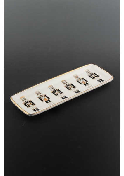 Kurşun Askerler Altın Yaldızlı 2 Parça Porselen Sunum Tabağı