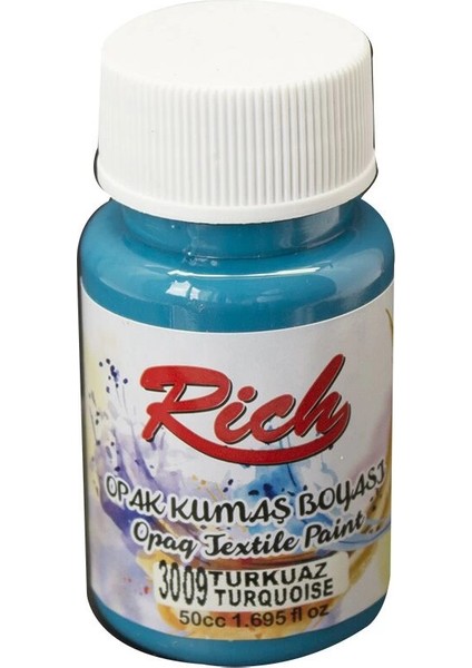 Opak Kumaş Boyası 50 Cc. 3009 Turkuaz