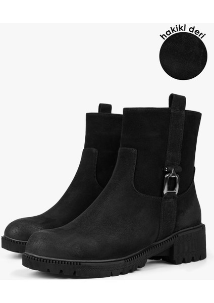 Kadın Raze Siyah Hakiki Deri Nubuk Bot fiyatları