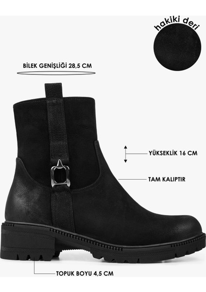 Kadın Raze Siyah Hakiki Deri Nubuk Bot modelleri
