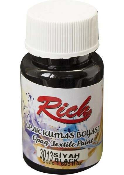 Opak Kumaş Boyası 50 Cc. 3013 Siyah