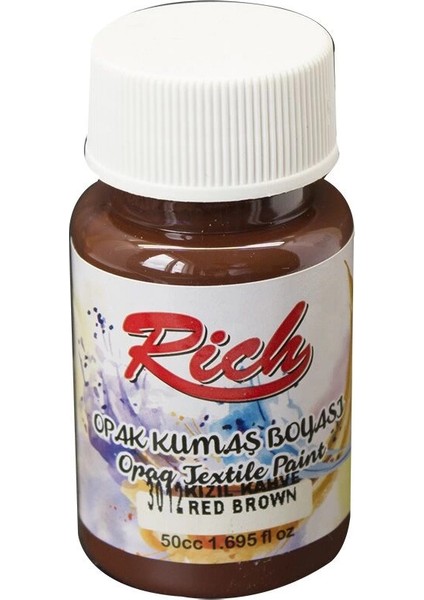 Opak Kumaş Boyası 50 Cc. 3012 Kızıl Kahve