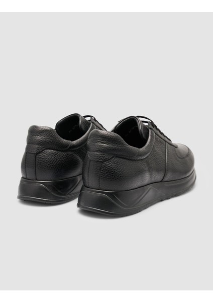 %100 Deri Dokulu Siyah Spor Ayakkabı modelleri