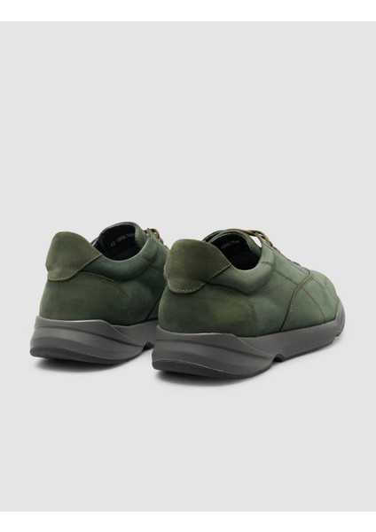 %100 Hakiki Deri Yeşil Süet Bağcıklı Erkek Spor Ayakkabı modelleri