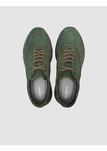 %100 Hakiki Deri Yeşil Süet Bağcıklı Erkek Spor Ayakkabı fırsatları