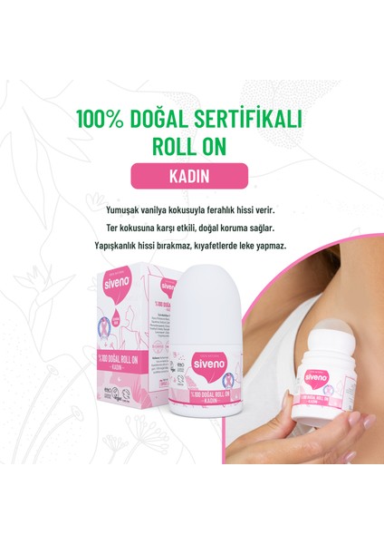 %100 Doğal Roll On Kadın & Erkek Deodorant Ter Kokusu Önleyici Bitkisel Lekesiz Vegan 50 ml Set fırsatları