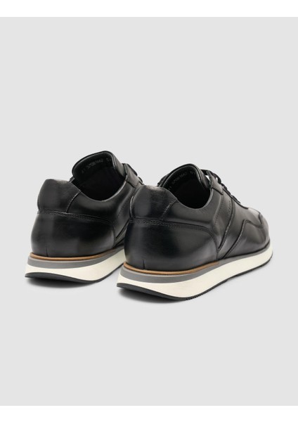 %100 Hakiki Deri Siyah Arma Detay Erkek Spor Ayakkabı modelleri