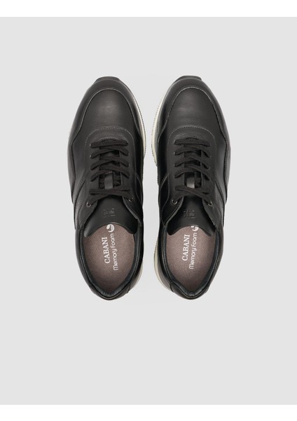%100 Hakiki Deri Siyah Arma Detay Erkek Spor Ayakkabı fırsatları