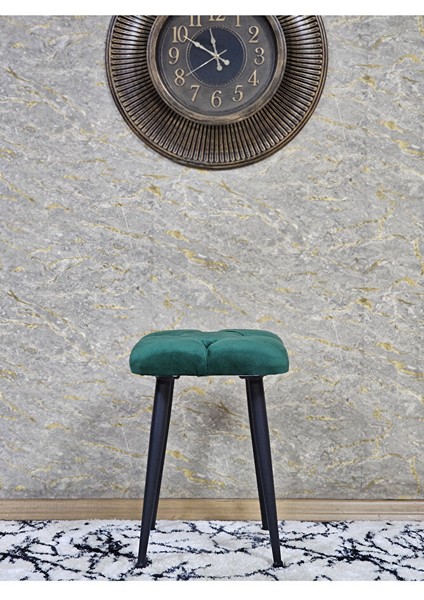 Kare Siyah Boyalı Konik Ayaklı Tabure - Oturak - Bar Taburesi - Ayaklı Tabure Yeşil Renk 48 x 33 Boyut/ebat fiyatları