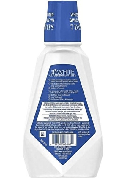 3D White Gargara 950 ml Ferah Nefes ve Beyaz Dişler İçin Nane Aromalı modelleri