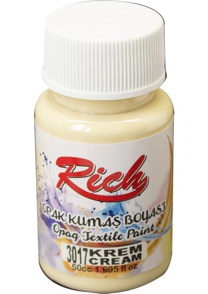 Opak Kumaş Boyası 50 Cc. 3017 Krem