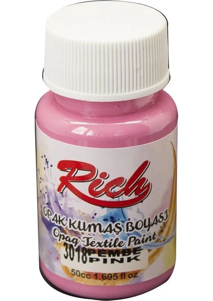 Opak Kumaş Boyası 50 Cc. 3018 Pembe