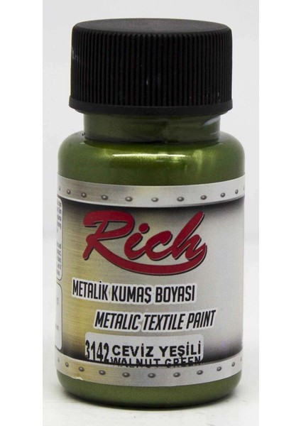 Metalik Kumaş Boyası 50 Cc. 3142 Ceviz Yeşili