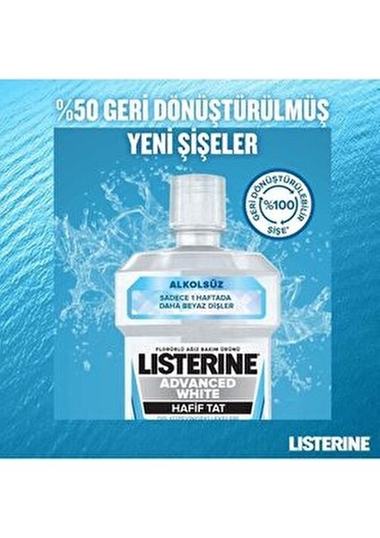 Advanced White Ağız Gargarası Alkol İçermeyen Hafif Tat 1000 ml x 4 Adet