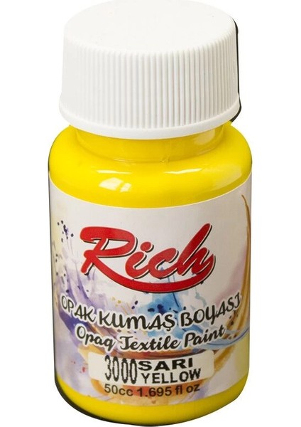 Opak Kumaş Boyası 50 Cc. 3000 Sarı