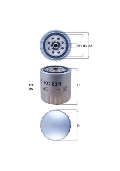 KC63.1D - Yakıt Fıltresı Mercedes OM601 W201 W202 W124 W210 W461 W638 B901 B904