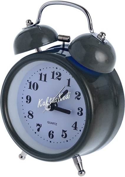 Mini Alarmlı Metal Işıklı Analog Masa Saati - Çalar Saat 7170611 indirimleri