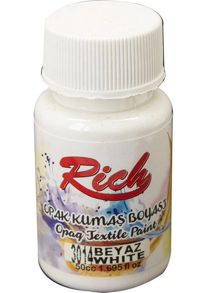 Opak Kumaş Boyası 50 Cc. 3014 Beyaz