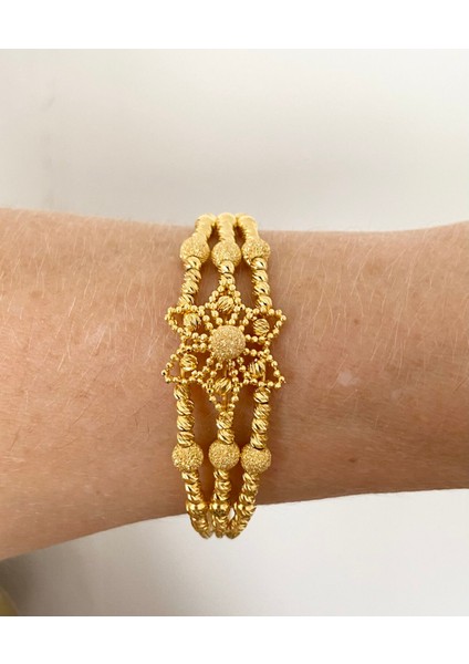 Dorika Toplu Papatya Telkari Altın Kelepçe