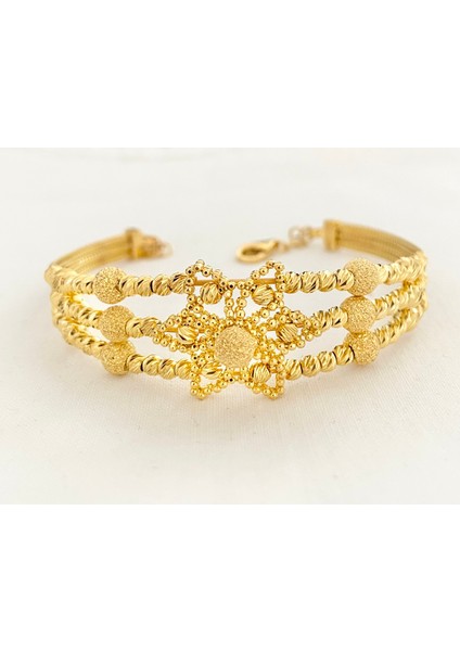 Dorika Toplu Papatya Telkari Altın Kelepçe