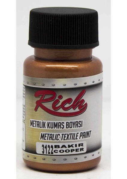 Metalik Kumaş Boyası 50 Cc. 3122 Bakır