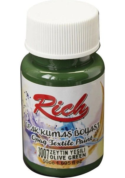 Opak Kumaş Boyası 50 Cc. 3007 Zeytin Yeşili