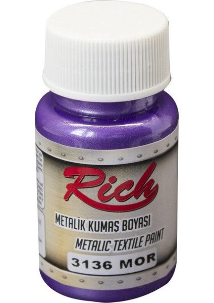 Metalik Kumaş Boyası 50 Cc. 3136 Mor
