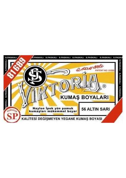 Toz Kumaş Boyası 56 Altın Sarı