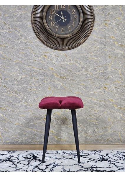 Kare Siyah Boyalı Konik Ayaklı Tabure - Oturak - Bar Taburesi - Ayaklı Tabure Bordo Renk 48 x 33 Boyut/ebat fiyatları