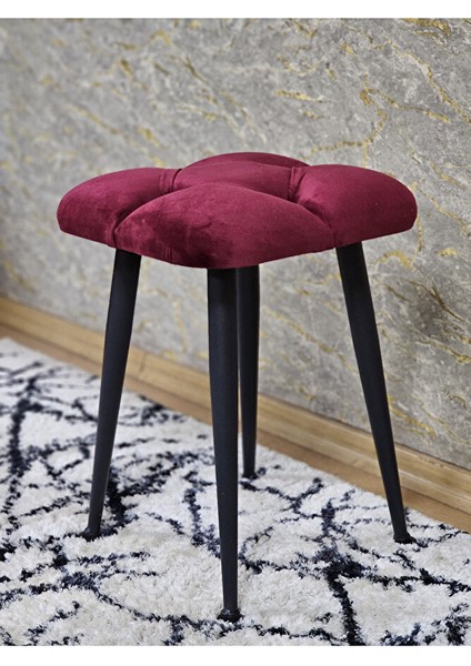 Kare Siyah Boyalı Konik Ayaklı Tabure - Oturak - Bar Taburesi - Ayaklı Tabure Bordo Renk 48 x 33 Boyut/ebat fırsatları