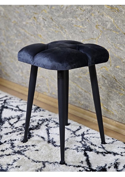 Kare Siyah Boyalı Konik Ayaklı Tabure - Oturak - Bar Taburesi - Ayaklı Tabure Füme Renk 48 x 33 Boyut/ebat fırsatları