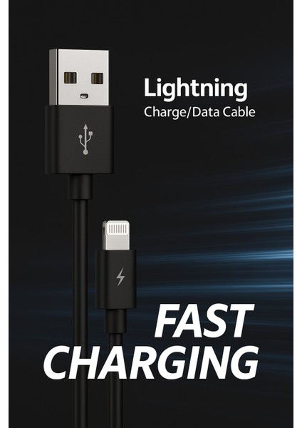 Lightning 120 cm Hızlı Şarj ve Data Kablosu