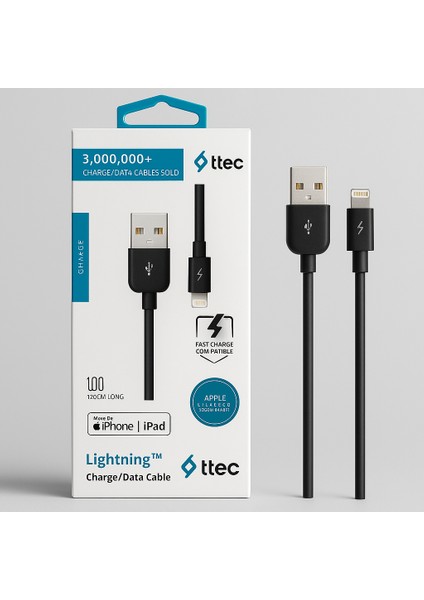 Lightning 120 cm Hızlı Şarj ve Data Kablosu fiyatları
