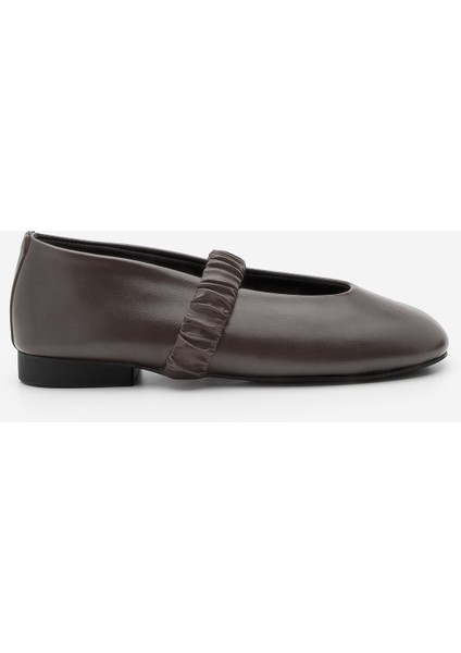 Kadın Büzgülü Bantlı Günlük Babet Vifar Kahve modelleri