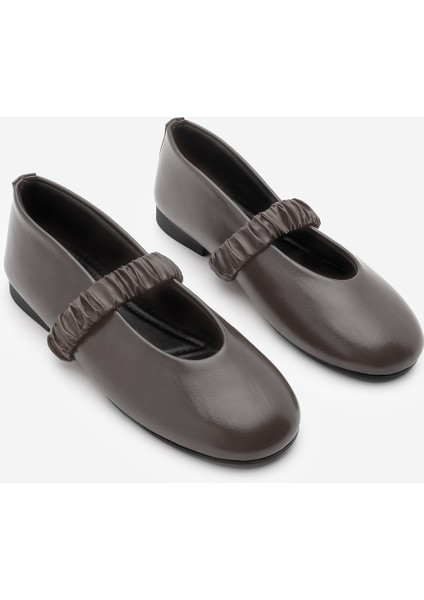 Kadın Büzgülü Bantlı Günlük Babet Vifar Kahve indirimleri