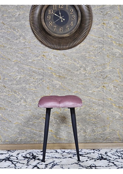 Kare Siyah Boyalı Konik Ayaklı Tabure - Oturak - Bar Taburesi - Ayaklı Tabure Pembe Renk 48 x 33 Boyut/ebat fiyatları