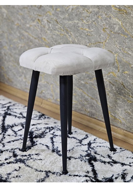Kare Siyah Boyalı Konik Ayaklı Tabure - Oturak - Bar Taburesi - Ayaklı Tabure Krem Renk 48 x 33 Boyut/ebat fırsatları