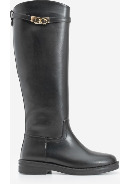 Kadın Tokalı Binici Günlük Çizme Velote modelleri