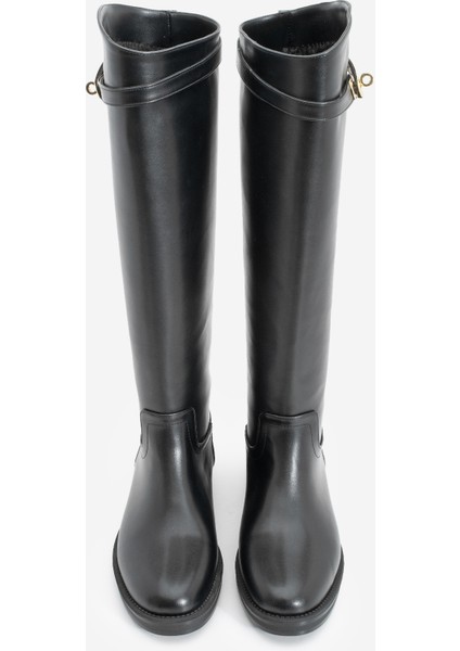 Kadın Tokalı Binici Günlük Çizme Velote