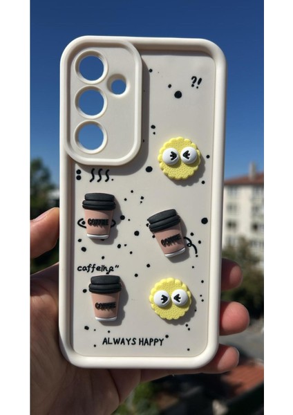 Samsung Galaxy A16 Kılıf Çıkartmalı Desenli Kamera Korumalı Kılıf