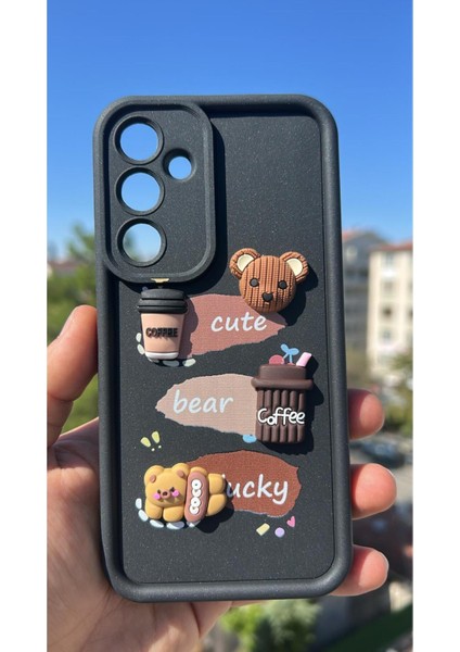 Samsung Galaxy A36 Kılıf Çıkartmalı Desenli Kamera Korumalı Kılıf