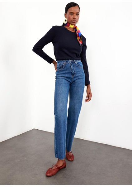 Lacivert Uzun Kollu Basic Tişört 1103 fiyatları