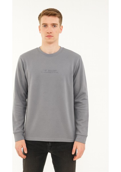 Erkek Slim Fit Uzun Kol Sıfır Yaka SWEATSHIRT-7390