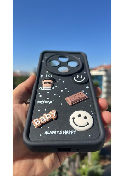 Xiaomi Redmi 14C - Poco C75 Kılıf Çıkartmalı Desenli Kamera Korumalı Kılıf fiyatları
