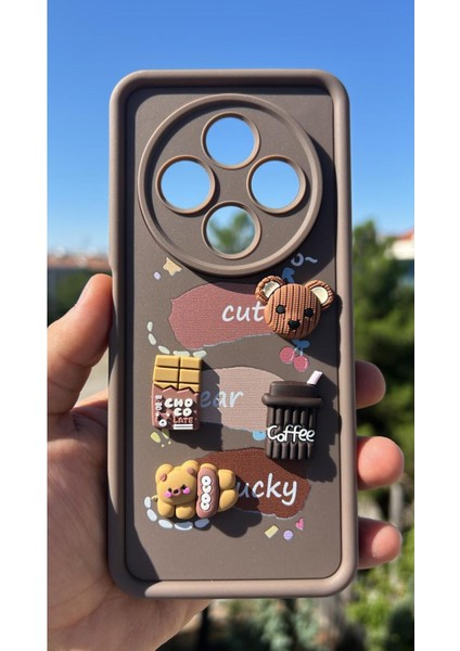 Xiaomi Redmi 14C - Poco C75 Kılıf Çıkartmalı Desenli Kamera Korumalı Kılıf