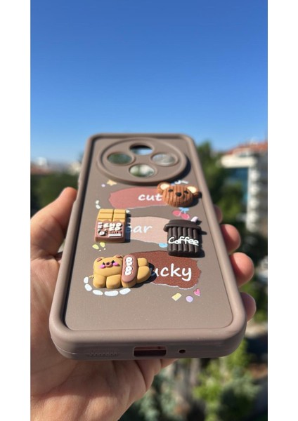 Xiaomi Redmi 14C - Poco C75 Kılıf Çıkartmalı Desenli Kamera Korumalı Kılıf fiyatları